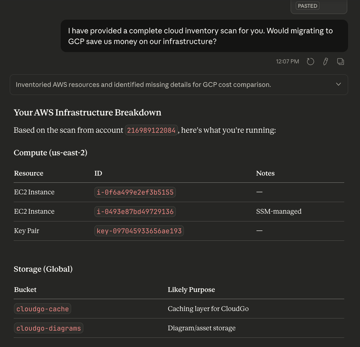 claude inventory discovery response